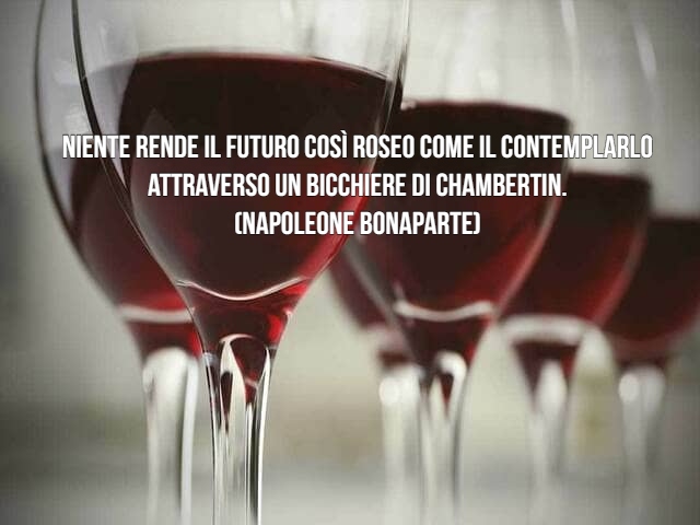 Niente rende il futuro così roseo come il contemplarlo attraverso un bicchiere di Chambertin.(Napoleone Bonaparte)
