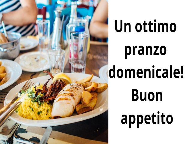 Un ottimo pranzo domenicale! Buon appetito.