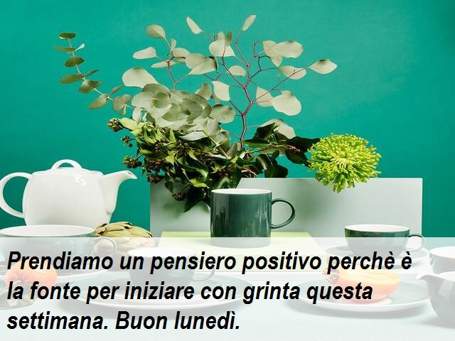 Prendiamo un pensiero positivo perchè è la fonte per iniziare con grinta questa settimana. Buon lunedì.