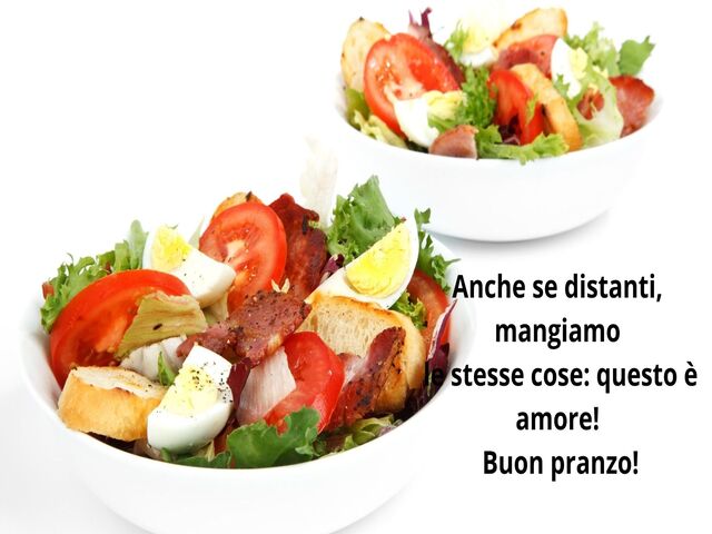 Anche se distanti, mangiamo le stesse cose: questo è amore! Buon pranzo!
