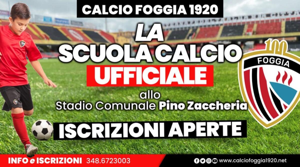 Scuola calcio Calcio Foggia 1920, aperte le iscrizioni - Crediti foto: sito ufficiale Calcio Foggia 1920