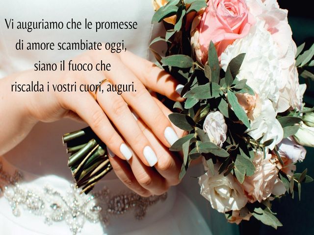 Vi auguriamo che le promesse di amore scambiate oggi, siano il fuoco che riscalda i vostri cuori, auguri.