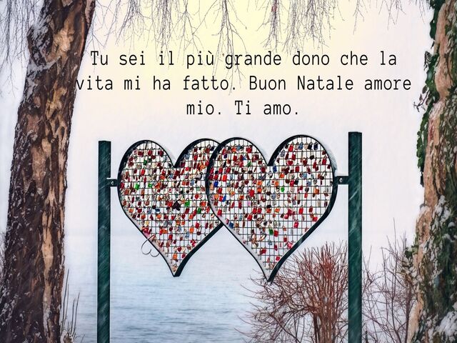 Tu sei il più grande dono che la vita mi ha fatto. Buon Natale amore mio. Ti amo.
