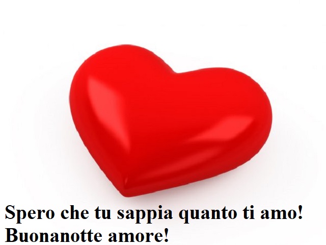 Spero che tu sappia quanto ti amo! Buonanotte amore!