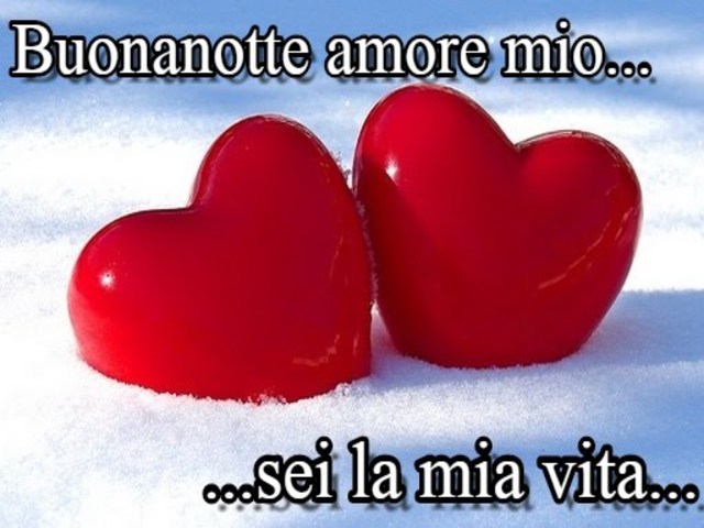 Buonanotte amore mio sei la mia vita.
