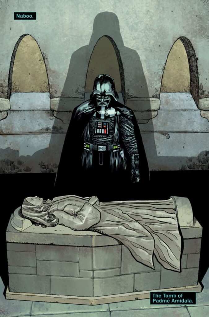 Darth Vader sulla tomba di Padmé