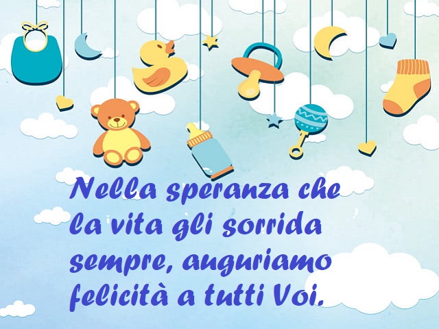 Nella speranza che la vita gli sorrida sempre, auguriamo felicità a tutti Voi.
