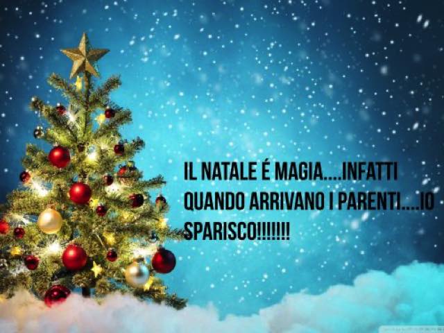 Il Natale è magia... Infatti quando arrivano i parenti... io sparisco!