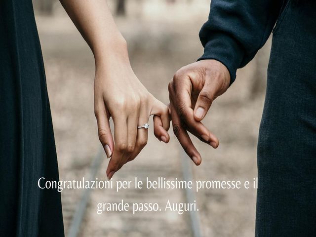 Congratulazioni per le bellissime promesse e il grande passo. Auguri.