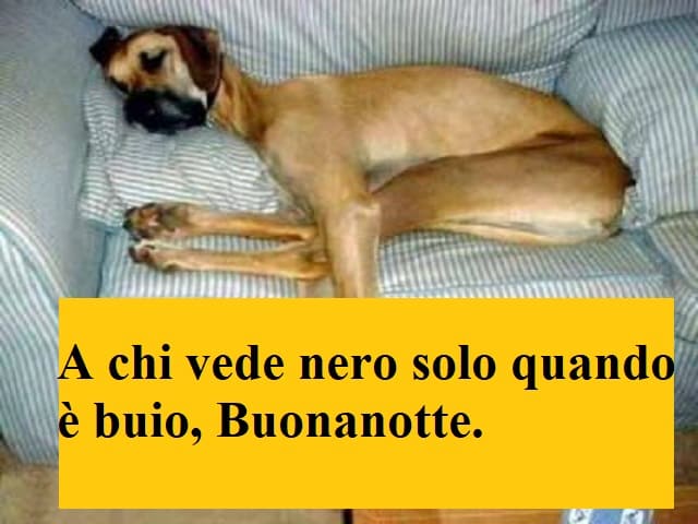 A chi vede nero solo quando è buio, Buonanotte.