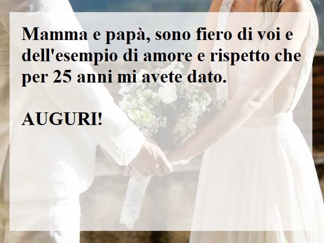 Mamma e papà, sono fiero d voi e dell'esempio di amore e rispetto che per 25 anni mi avete dato. Auguri!