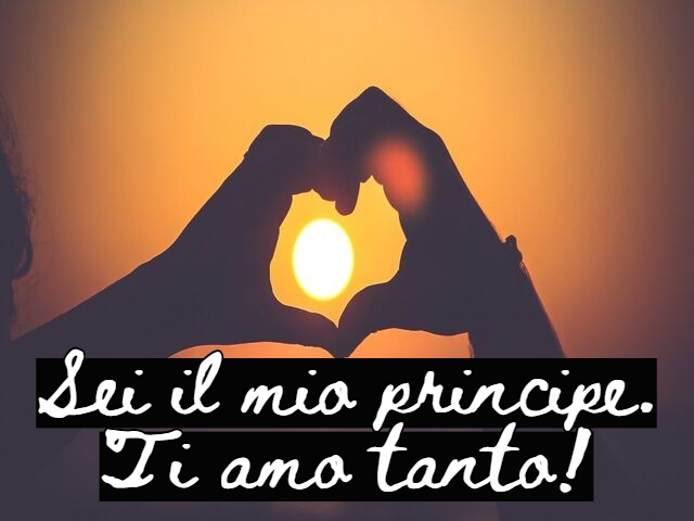 Sei il mio principe. Ti amo tanto!