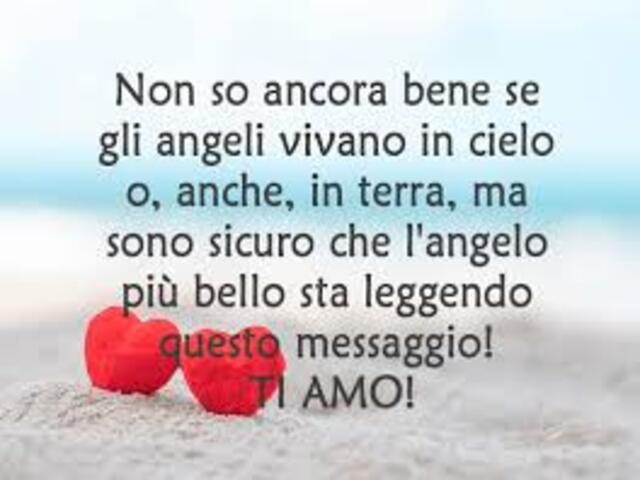 Non so ancora bene se gli angeli vivano in cielo o, anche, in terra, ma sono sicuri che l'angelo più bello sta leggendo questo messaggio! Ti amo!
