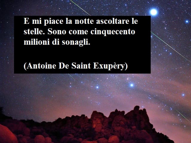 E mi piace la notte ascoltare le stelle. Sono come cinquecento milioni di sonagli.(Antoine De Saint Exupèry)