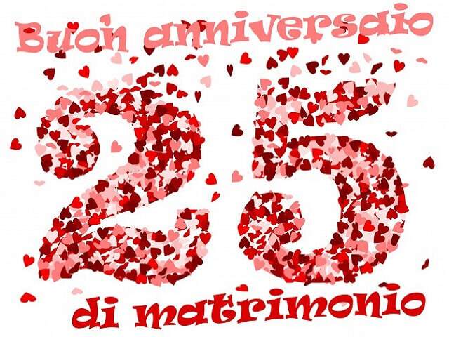 Buon 25 anniversario di matrimonio