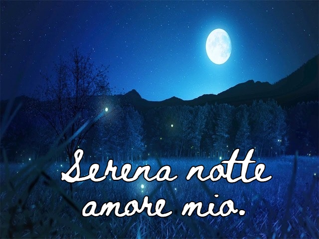 Serena notte amore mio.