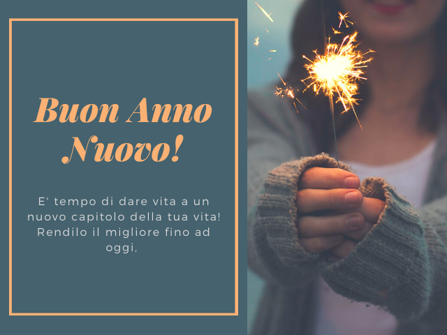 Buon Anno Nuovo! E' tempo di dare vita a un nuovo capitolo della tua vita! Rendilo il migliore fino ad oggi.