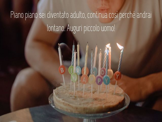 Piano piano sei diventato adulto, continua così perché andrai lontano. Auguri piccolo uomo!