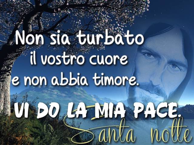 Non sia turbato il vostro cuore e non abbia timore. Vi do la mia pace. Santa notte.