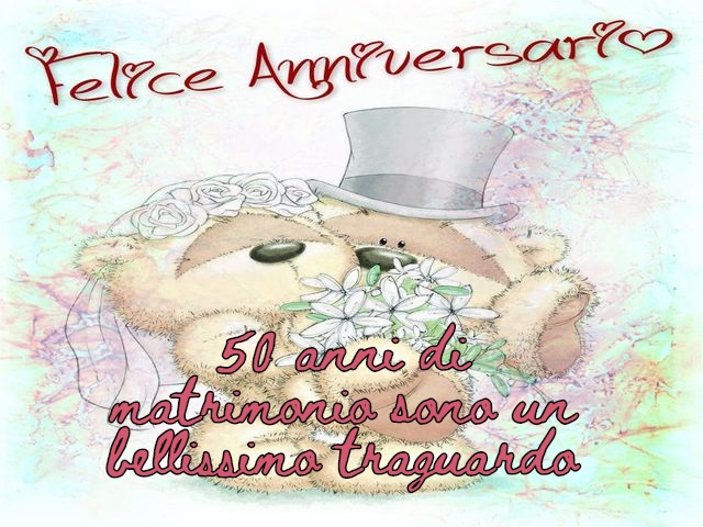 Felice anniversario. 50 anni di matrimonio sono un bellissimo traguardo.