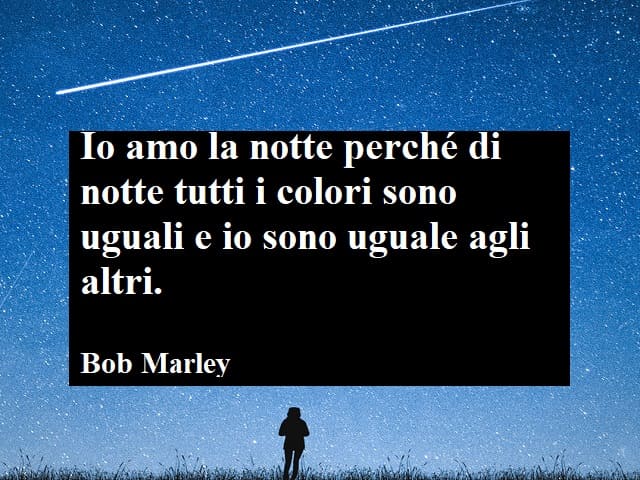 Io amo la notte perché di notte tutti i colori sono uguali e io sono uguale agli altri.(Bob Marley)