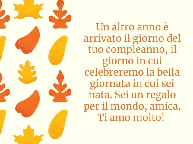Un altro anno è arrivato il giorno del tuo compleanno, il giorno in cui celebreremo la bella giornata in cui sei nata. Sei un regalo per il mondo, amica. Ti amo molto!
