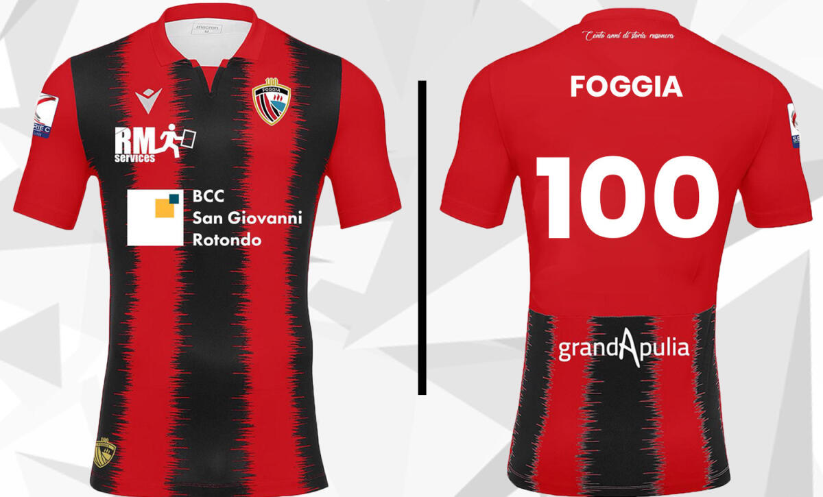 Foggia, la nuova maglia Home per la stagione 2020/21 - Immagine in evidenza: nuova maglia Calcio Foggia 1920 - crediti foto: pagina ufficiale Facebook Calcio Foggia 1920