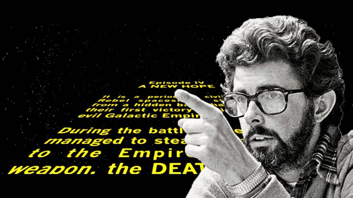 10 progetti di Star Wars che non hanno visto la luce - La famosa scritta di Star Wars e il suo giovane creatore George Lucas
