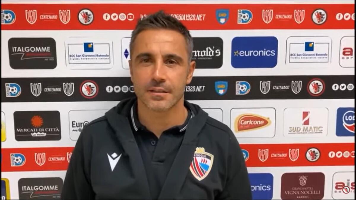 Marchionni: "Peccato per il risultato. Dobbiamo creare di più" - Immagine in evidenza: Marco Marchionni - crediti foto: canale Youtube Calcio Foggia 1920