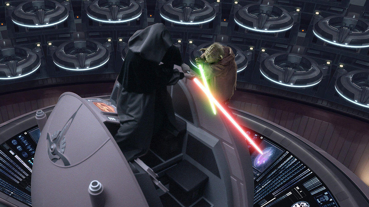 Perché Yoda è fuggito dal duello con Palpatine in Episodio III? - Yoda e Palpatine duellano in Episodio III
