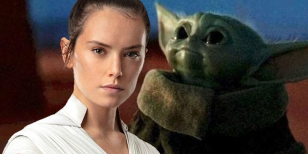 Rey e Baby-Yoda. Fonte: Screenrant