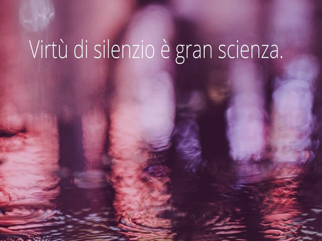 Virtù di silenzio è gran scienza.
