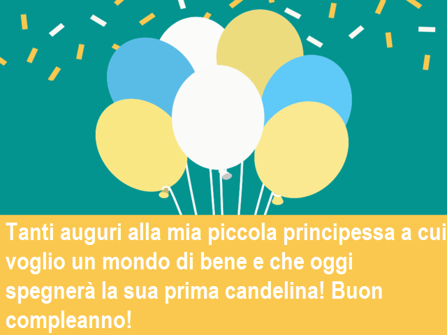 Tanti auguri alla mia piccola principessa a cui voglio un mondo di bene e che oggi spegnerà la sua prima candelina! Buon compleanno!