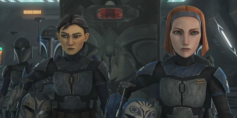 Bo Katan e Ursa Wren scortano Maul in The Clone Wars