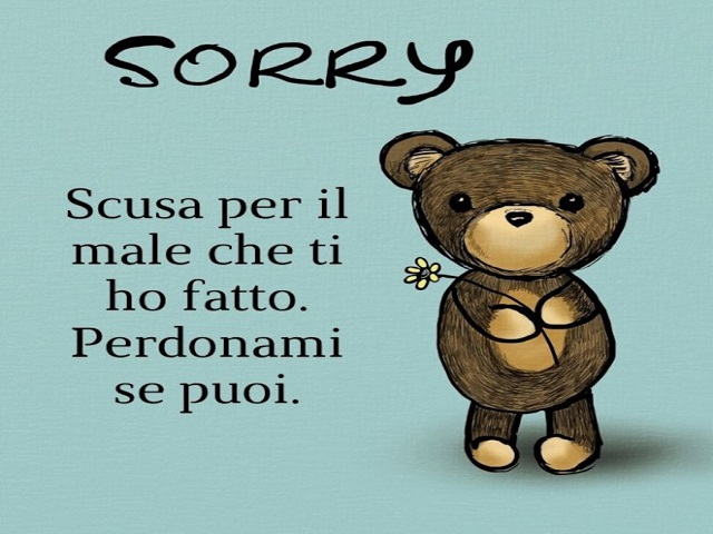 Sorry (Mi diaspiace). Scusa per il male che ti ho fatto. Perdonami se puoi.