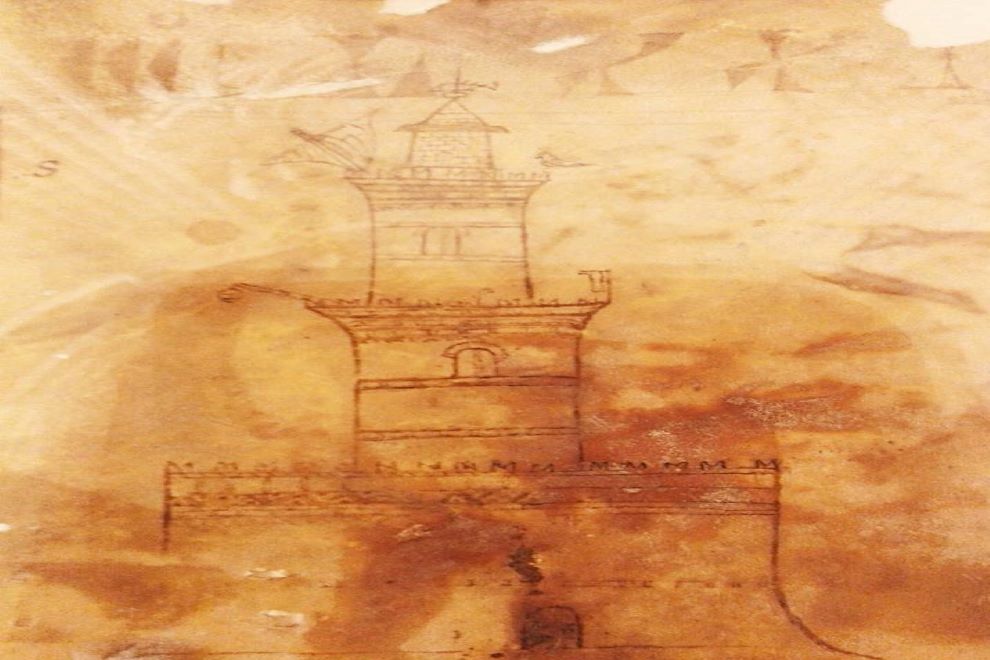 Il disegno più antico della Lanterna di Genova sulla copertina di un registro del 1371.