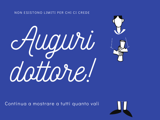 Non esistono limiti per chi ci crede. Auguri dottore! Continua a mostrare a tutti quanto vali