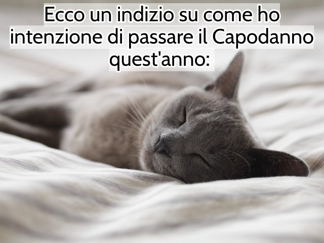 Ecco un indizio su come ho intenzione di passare il Capodanno quest'anno: