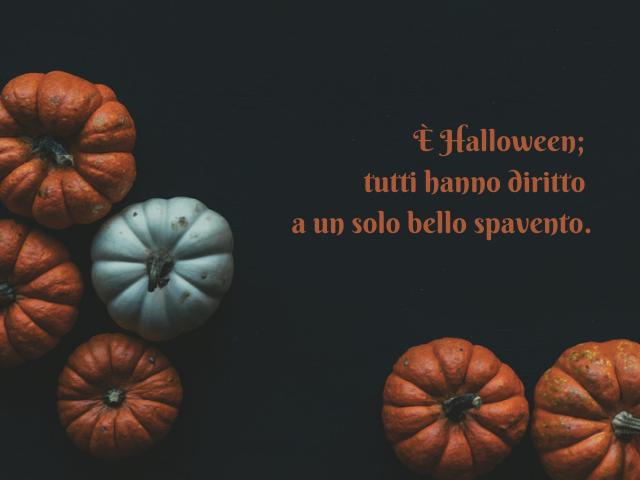 È Halloween; tutti hanno diritto a un solo bello spavento.