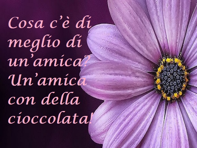 Cosa c'è di meglio di un'amica? Un'amica con della cioccolata!