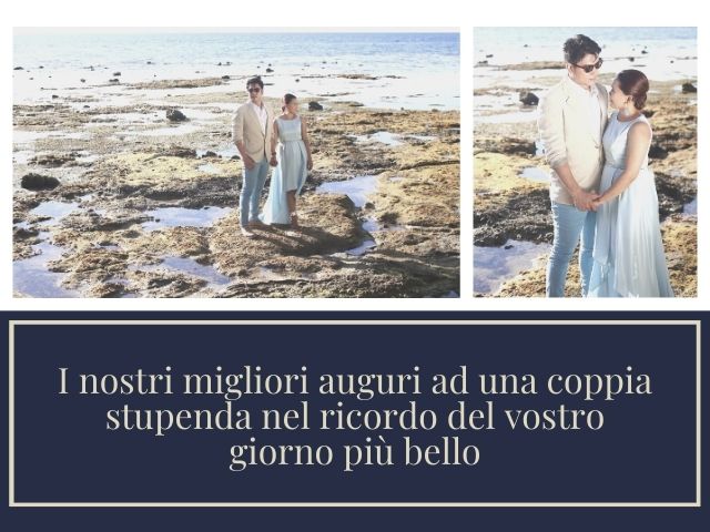 I nostri migliori auguri ad una coppia stupenda nel ricordo del vostro giorno più bello.
