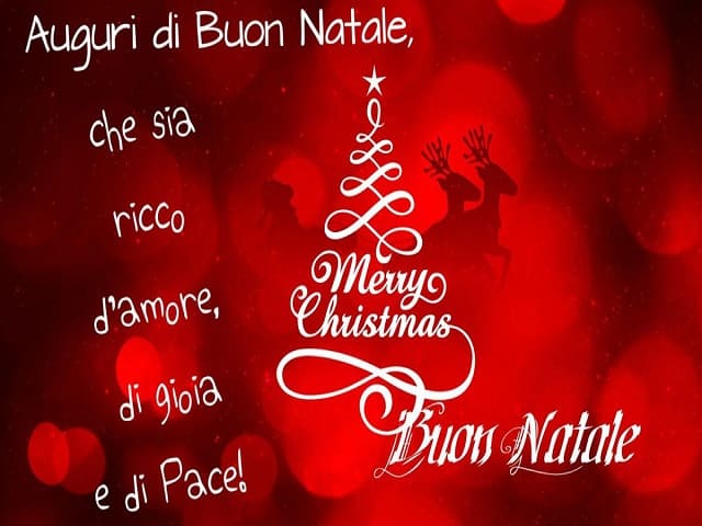 Auguri di Buon Natale, che sia ricco d'amore, di gioia e di pace. Merry Christmas (Buon Natale)