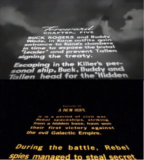 L'opening crawl di Flash Gordon a confronto con Star Wars.