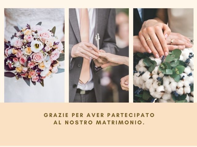 Grazie per aver partecipato al nostro matrimonio.