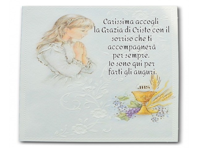 Carissima accogli la Grazia di Cristo con il sorriso che ti accompagnerà per sempre. Io sono qui per farti gli auguri.