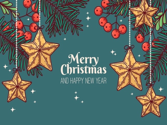Merry Christmas and happy new year. (Buon Natale e felice anno nuovo).