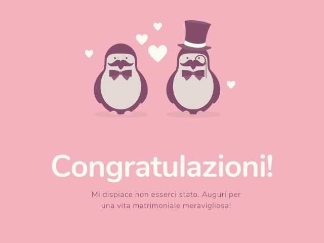 Congratulazioni! Mi dispiace non esserci stato. Auguri per una vita matrimoniale meravigliosa!