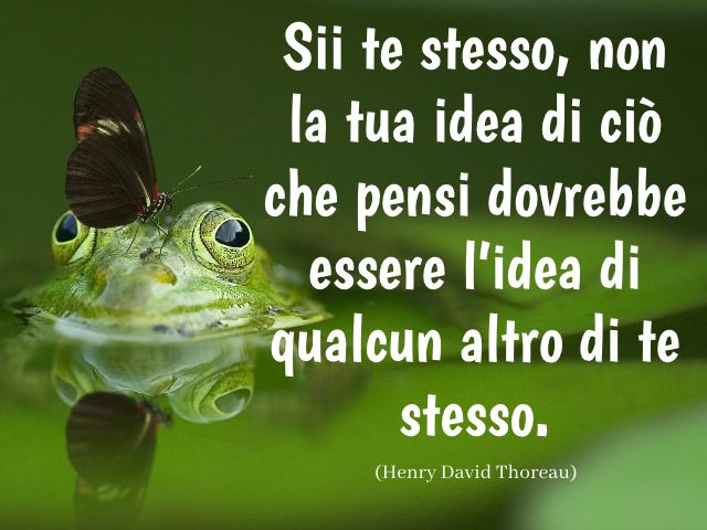 Sii te stesso, non la tua idea di ciò che pensi dovrebbe essere l’idea di qualcun altro di te stesso. (Henry David Thoreau)