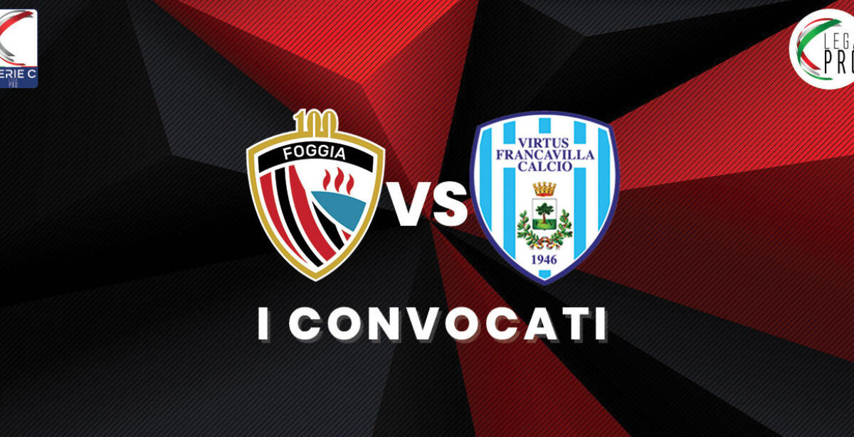 Foggia, i convocati per la sfida alla Virtus Francavilla - Crediti immagine in evidenza: sito ufficiale Calcio Foggia 1920