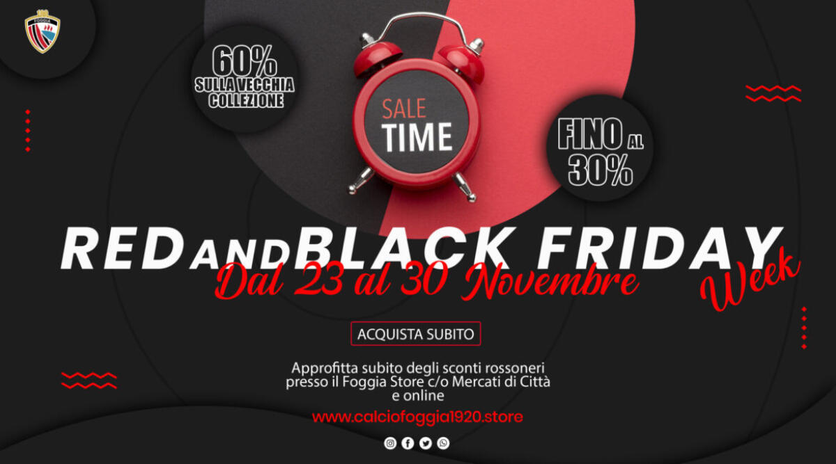Calcio Foggia: red... black week al "Foggia Store" e online - Crediti immagine in evidenza: sito ufficiale Calcio Foggia 1920
